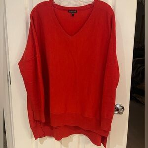 Eileen Fisher Red V-Neck Sweater